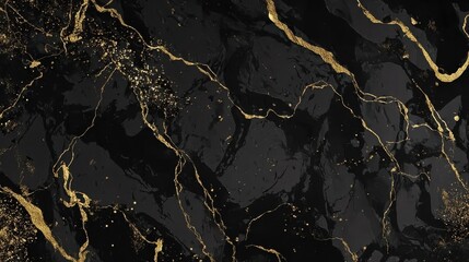 Wavy abstract pattern in black and gold, perfect for decorative content, websites, and creative applications.
