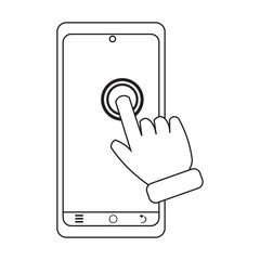 long touch on mobile phone line icon