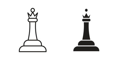 Chess queen icon. filled flat sign for mobile concept and web design