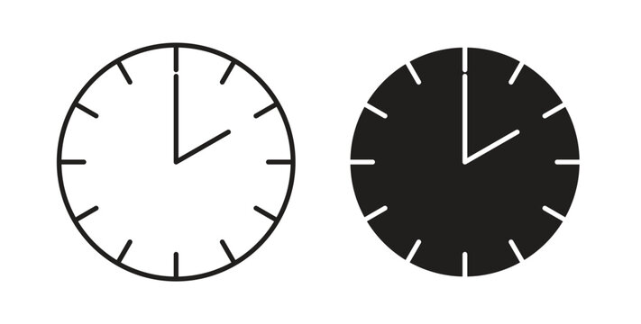 Clock two icon. filled flat sign for mobile concept and web design