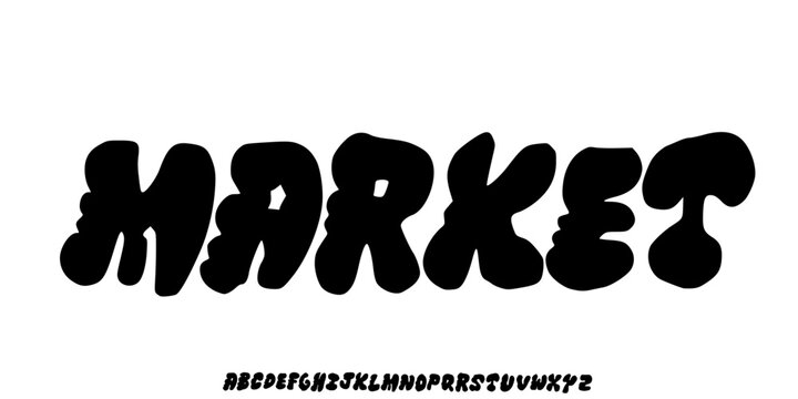 Elegant playful groovy font. Vector bold font for headings, flyer, greeting cards, product packaging, book cover, printed quotes, logotype, apparel design, album covers, Illustration