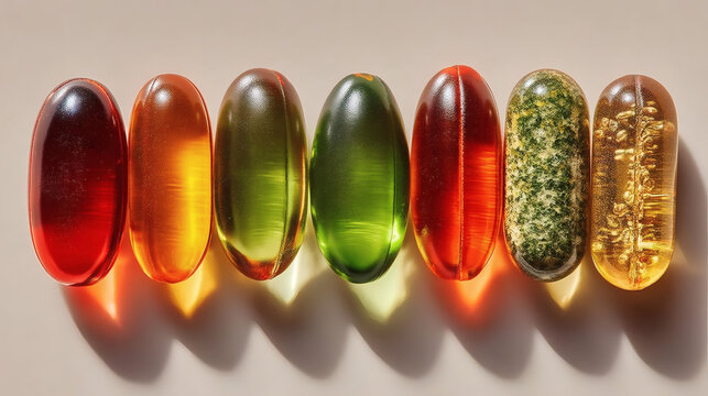 Detail angle macro of pill blister pack with one pill removed on a marble surface, golden ratio composition of pack and pill placement, soft side lighting with shallow depth of field. 