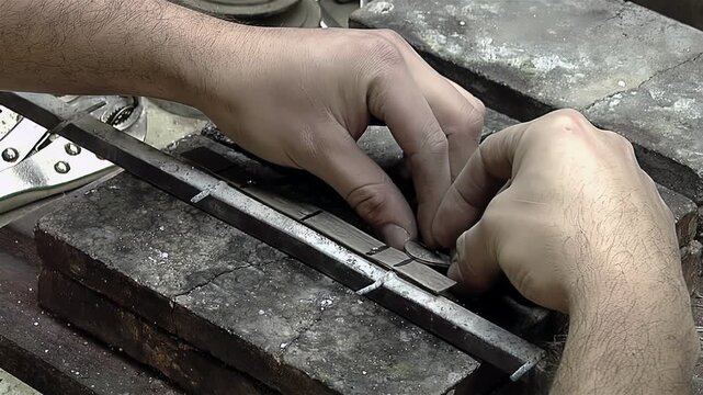 Metal Medallion Production For Mate Gourds, Workshop Close Up, Argentina - 4K