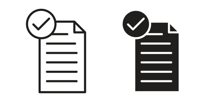 Document accept icon. filled flat sign for mobile concept and web design