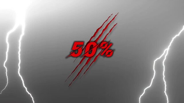 Dynamic fifty percent discount with lightning flash effect