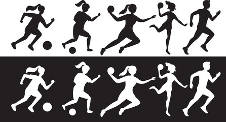 Sports  kick performance black and white illustration 
