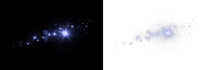 Blue star sparkle overlay, isolated PNG with bright glowing particle accents. PNG gold star light sparkle, White glow light effect. Starlight sparkle. Light flare effect shine glow. Light PNG.
