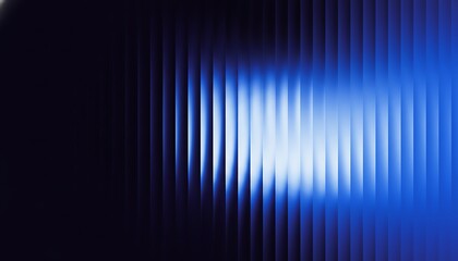 Abstract blue light streaks and vertical lines on dark background