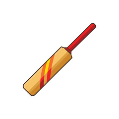 A clean and detailed cricket bat vector illustration isolated on a white background
