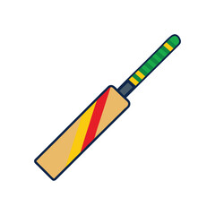 A clean and detailed cricket bat vector illustration isolated on a white background
