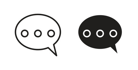 Comment icon glyph and line set thin line symbol concept.