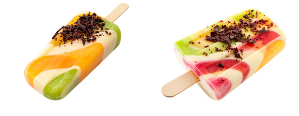 Chocolate-Crumbled Swirl Ice Pop PNG Cutout