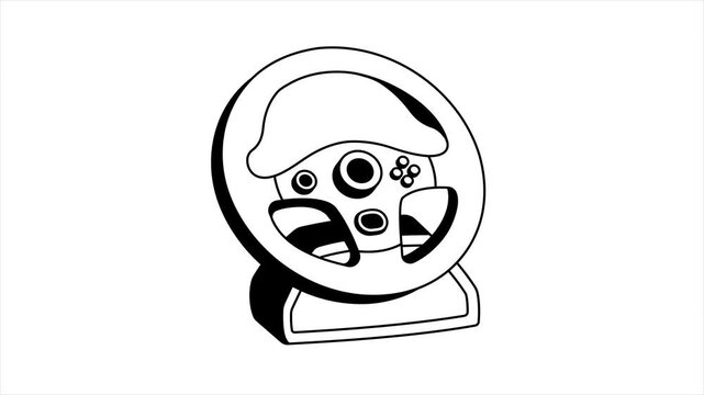 Gaming Steering Wheel Animated Mp4 File
