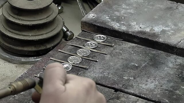 Handcrafted Mate Gourd Metal Medallions, Heating And Assembly Process, Argentina - 4K