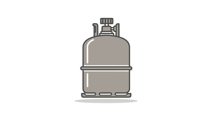 Gray Propane Gas Cylinder with Valve and Base.
