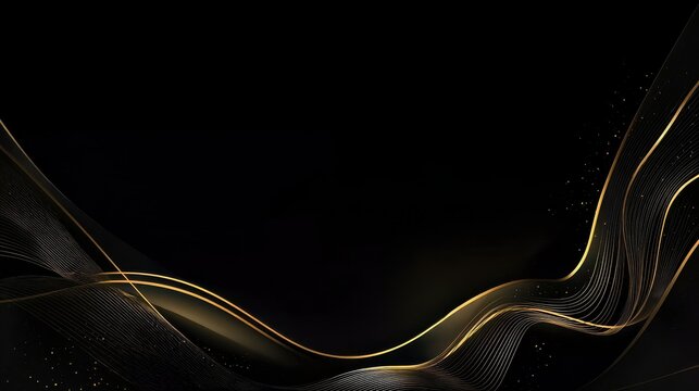 Luxury background featuring black grunge and golden lines, suitable for posters, social media, and dramatic content.