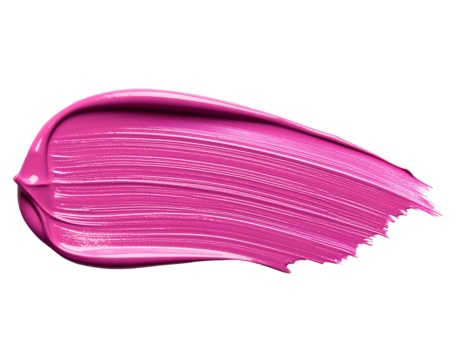 textured abstract magenta color paint stroke isolated on transparent background, png