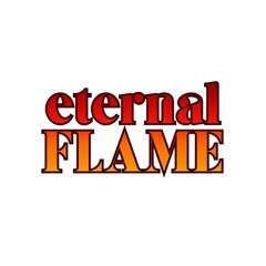 Eternal Flame modern lettering isolated on white background. Theme Fire element.