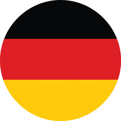 Naklejka premium Germany flag icon round shape germany national flag germany flag symbol eps silhouette