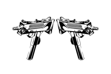 Minimalist style Uzi vector image with sharp and clean shapes