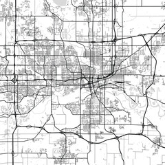 Fototapeta premium Des Moines City Map subtle linework depicts the s core where structured urban planning meets elegant infrastructure on a clean monochrome grid begin of sentence, emphasizing refined linework.