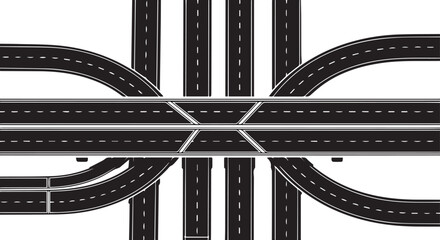 Naklejka premium Overpass and Highway Interchange Illustration road