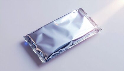 Metallica-inspired foil candy bar mockup &mdash; dark silver wrapper with electric textures 