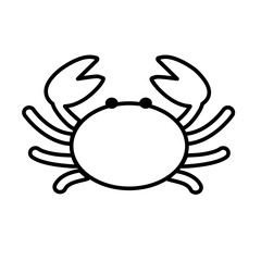 Fototapeta premium モノクロのカニのシンプルでイラスト かわいい 夏 アレルゲン アイコン