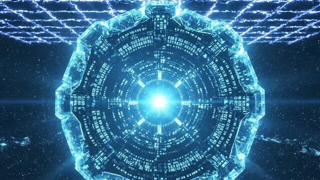 Futuristic stage lighting with abstract glowing blue lights and grid for virtual events and technology reveals, perfect for modern presentations