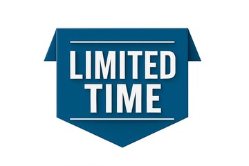 Bold blue ribbon banner with white text announcing limited time offer or sale event