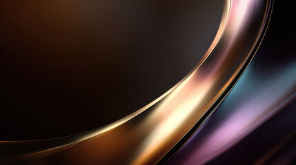 Obraz premium Luxury abstract metallic curve, modern gradient, smooth reflective surface, dark background, elegant flow