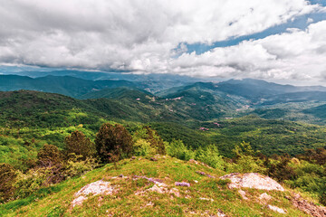 Naklejka premium Scenic Mountain Landscape of Pizzo Evigno in Ligurian Hinterland
