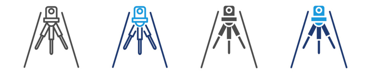 surveyor road icon set multiple style