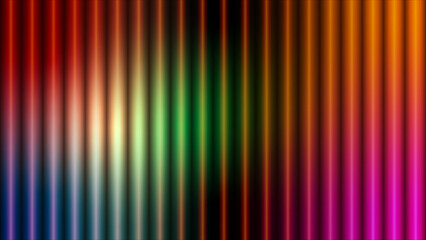 Vibrant rainbow vertical neon light lines background.