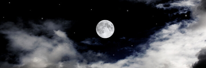 The moon in the night sky