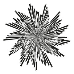 Fototapeta premium Explosive sunburst graphic. Black line Vector. Dynamic radial element. Abstract light rays.