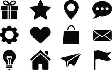 Collection of essential user interface icons perfect for website designs and apps