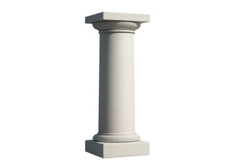 Naklejka premium White classical pillar, an architectural element, conveying support, history, and reliability, transparent background