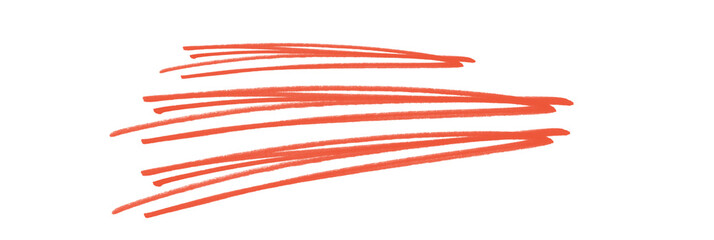 Abstract orange marker stroke lines on white and transparent background design.