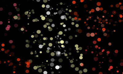 Colorful blurred small and large bokeh light overlay abstract design.