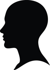 Black silhouette of a head profile vector illustration graphic art eps