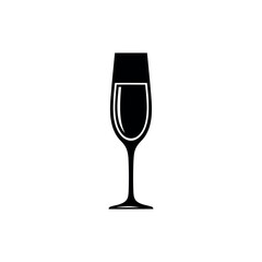 Champagne Glass Silhouette Icon