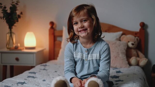 Happy Little Girl With Gap Smile Ready For Tooth Fairy Visit