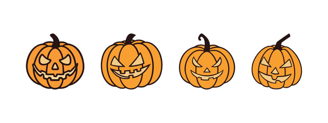 halloween pumpkin jack flat icon 