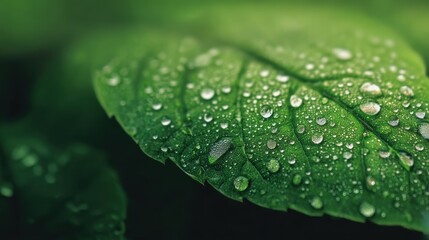 3D illustration of green leaves background, designed for ecology, sustainability, and organic product showcases in digital and print media.