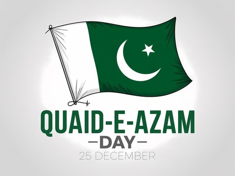 Illustrative depiction of the pakistani flag waving proudly on quaid e azam day celebration