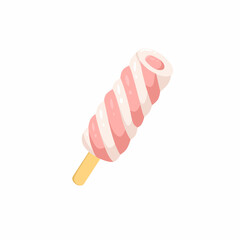 Illustration of strawberry ice cream stick