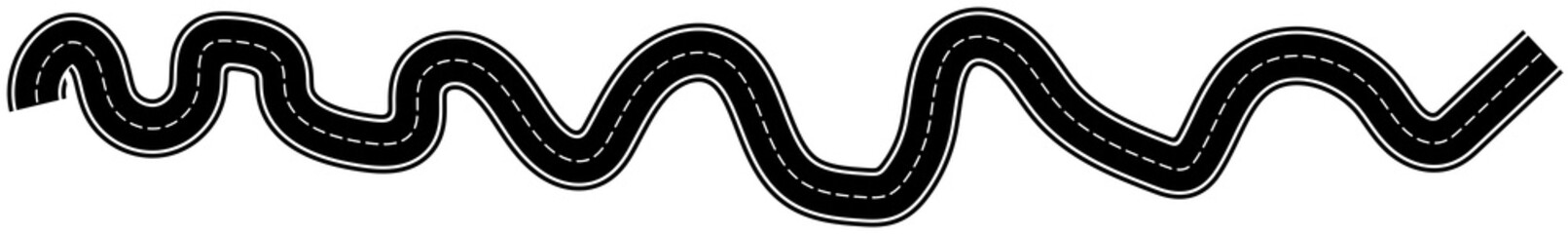 Long Serpentine Winding Road Vector Illustration – Timeline Path