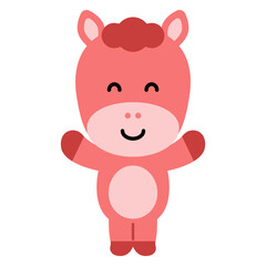 붉은 말 캐릭터 일러스트