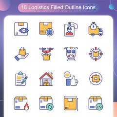 Logistics Filled Outline Style Icon Set 5
